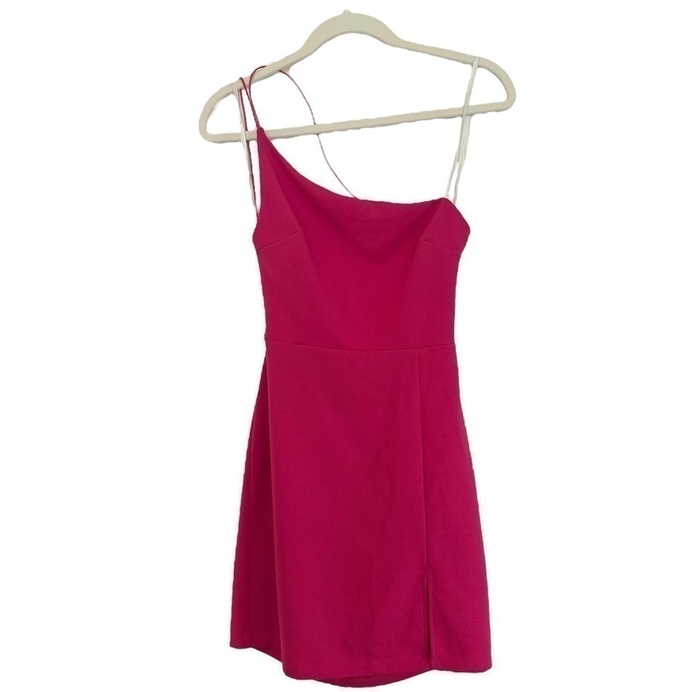 B. Darlin Pink Bodycon Strappy Back Mini Dress With Leg Slit Size Small